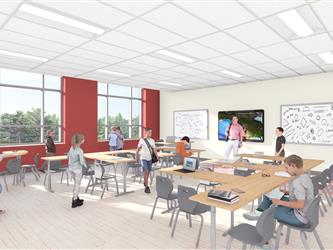 Rendering of a 2nd floor 5th grade class
