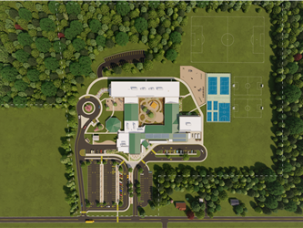 Rendering of a overall aerial site lines