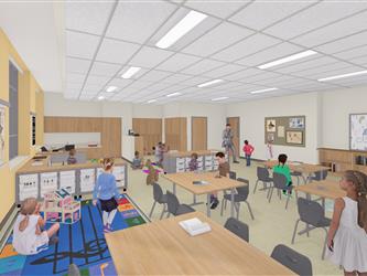 Rendering of a PK K classroom