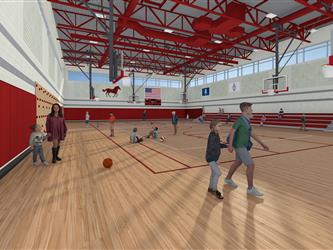 Rendering of a gym space