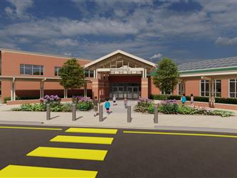 Rendering of a main entrance perspective