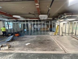 Wall framing between classrooms