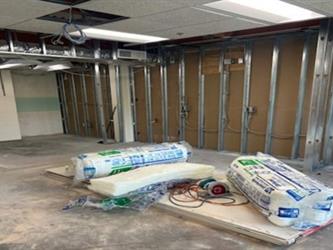 Wall framing and in-wall electrical complete