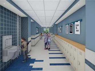 Rendering of a corridor