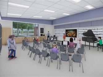 Rendering of a music room