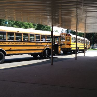 2 school buses